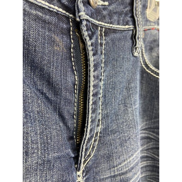Womens Royalty Embellished Pocket Capri Jeans Size 22W Distressed Denim Mid Rise - Picture 8 of 10